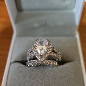 Elegant Sterling Silver Women's Ring Set